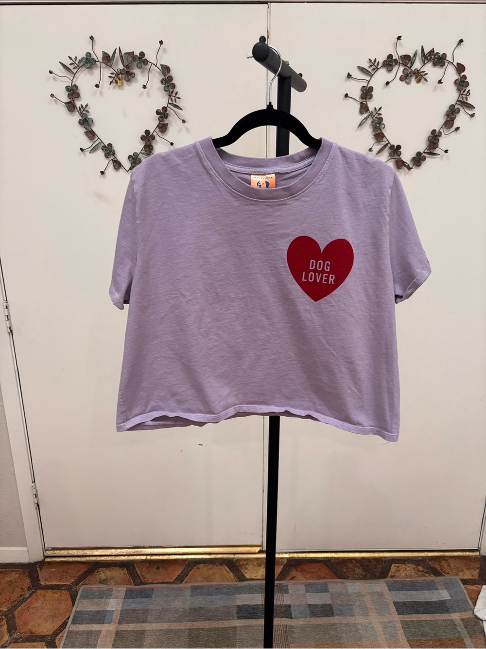 Dog Lover Lavender Crop Tee - Kids